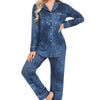 Collared Neck Long Sleeve Loungewear Set with Pockets - Lustreve