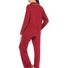 Collared Neck Long Sleeve Loungewear Set with Pockets - Lustreve