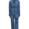 Collared Neck Long Sleeve Loungewear Set with Pockets - Lustreve