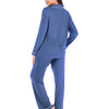 Collared Neck Long Sleeve Loungewear Set with Pockets - Lustreve