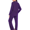 Collared Neck Long Sleeve Loungewear Set with Pockets - Lustreve