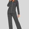 Collared Neck Loungewear Set with Pocket - Lustreve
