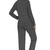 Collared Neck Loungewear Set with Pocket - Lustreve