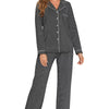 Collared Neck Loungewear Set with Pocket - Lustreve