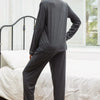 Contrast Piping Button Down Top and Pants Loungewear Set - Lustreve