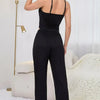 Contrast Trim Cropped Cami and Pants Loungewear Set - Lustreve