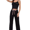 Contrast Trim Cropped Cami and Pants Loungewear Set - Lustreve