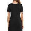 Contrast Trim Pocketed Round Neck Lounge Dress - Lustreve