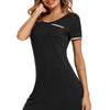 Contrast Trim Pocketed Round Neck Lounge Dress - Lustreve
