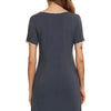 Contrast Trim Pocketed Round Neck Lounge Dress - Lustreve