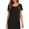 Contrast Trim Pocketed Round Neck Lounge Dress - Lustreve