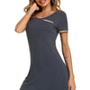 Contrast Trim Pocketed Round Neck Lounge Dress - Lustreve