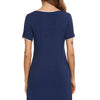 Contrast Trim Pocketed Round Neck Lounge Dress - Lustreve