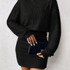 Cozy Command Maeve Ribbed Turtleneck Sweater Mini Dress - Lustreve