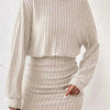 Cozy Command Maeve Ribbed Turtleneck Sweater Mini Dress - Lustreve