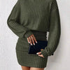 Cozy Command Maeve Ribbed Turtleneck Sweater Mini Dress - Lustreve
