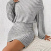 Cozy Command Maeve Ribbed Turtleneck Sweater Mini Dress - Lustreve