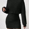 Cozy Command Maeve Ribbed Turtleneck Sweater Mini Dress - Lustreve