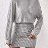 Cozy Command Maeve Ribbed Turtleneck Sweater Mini Dress - Lustreve
