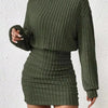 Cozy Command Maeve Ribbed Turtleneck Sweater Mini Dress - Lustreve