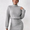 Cozy Command Maeve Ribbed Turtleneck Sweater Mini Dress - Lustreve