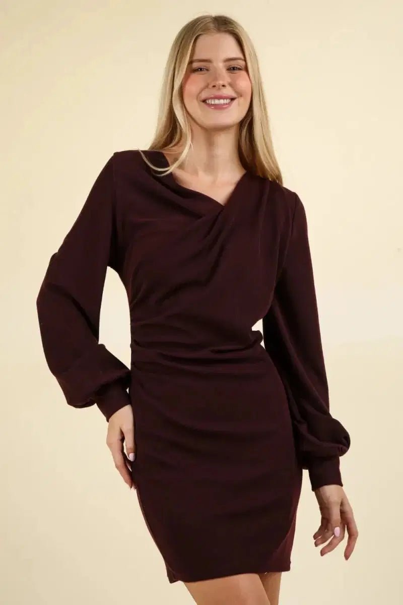 Crowned Kennedy Twist - Front Mini Dress - Lustreve