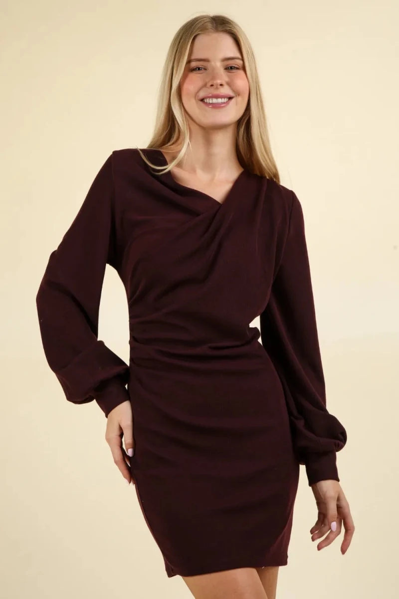 Crowned Kennedy Twist - Front Mini Dress - Lustreve