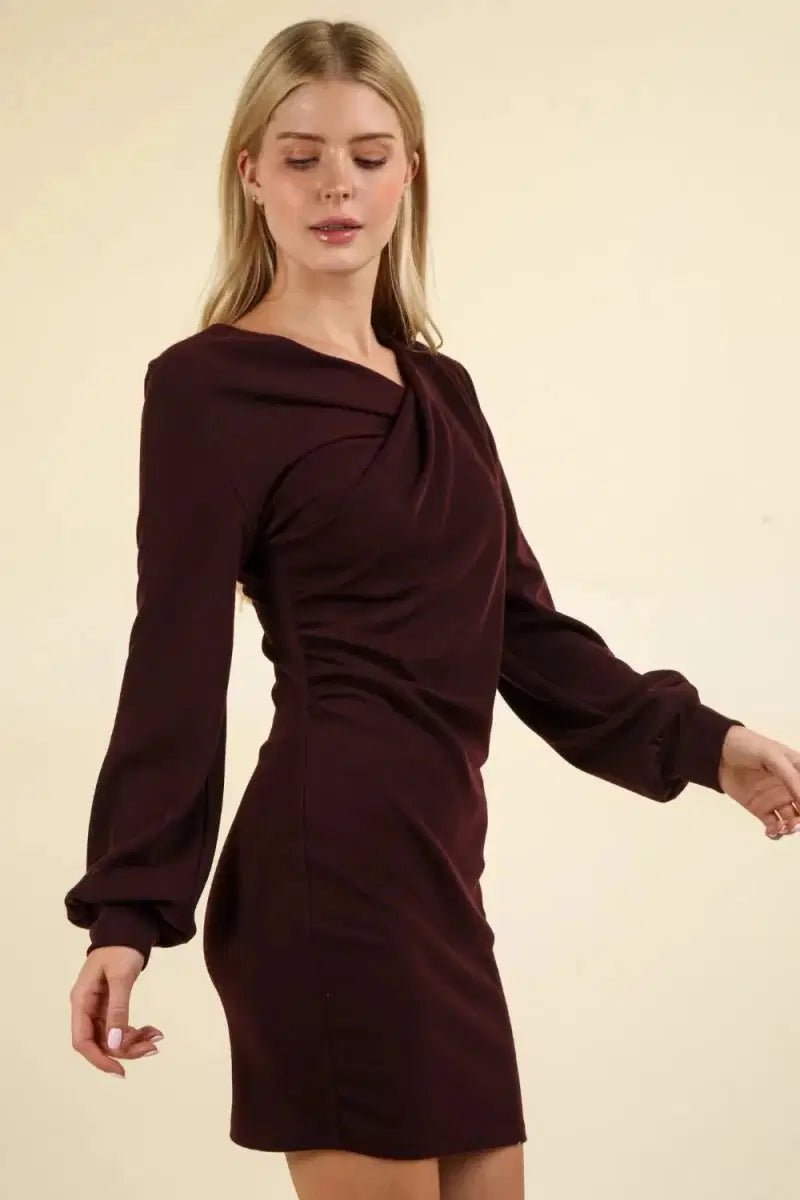 Crowned Kennedy Twist - Front Mini Dress - Lustreve