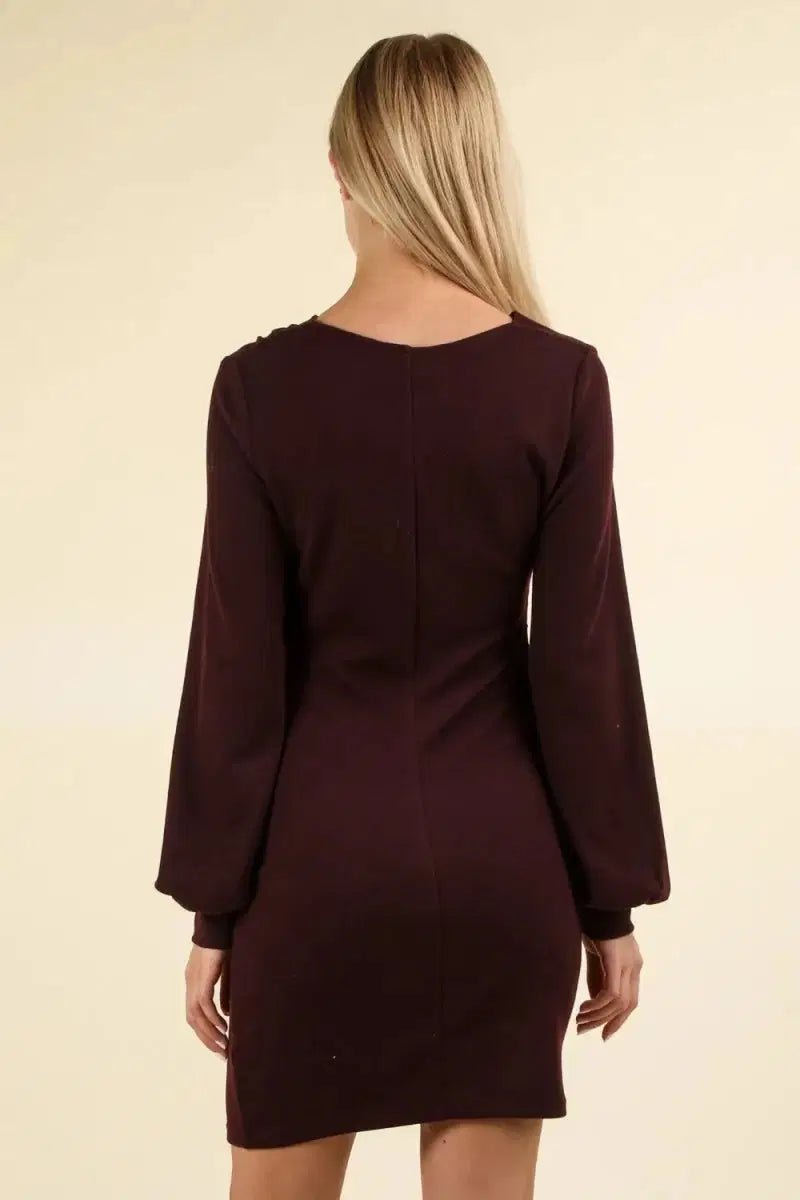 Crowned Kennedy Twist - Front Mini Dress - Lustreve