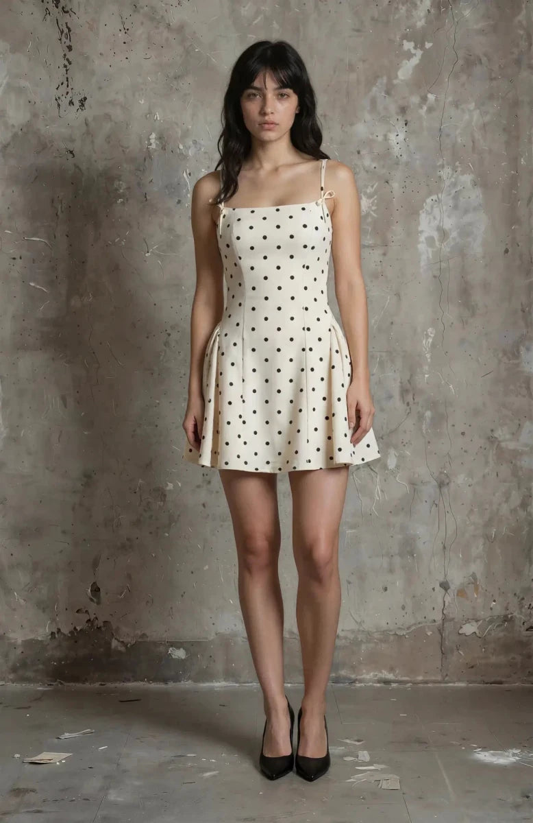 Cupid Sienna Polka - Flirt Fit & Flare Mini Dress - Lustreve