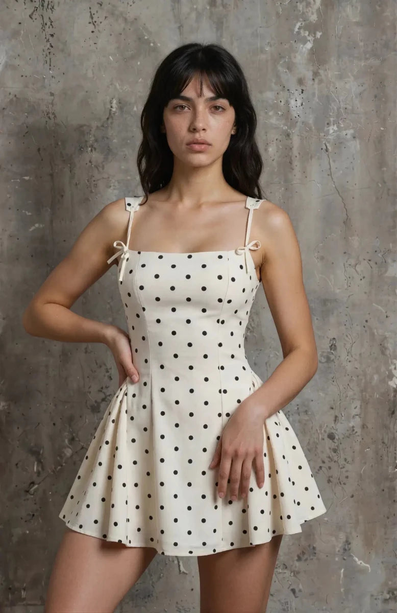 Cupid Sienna Polka - Flirt Fit & Flare Mini Dress - Lustreve