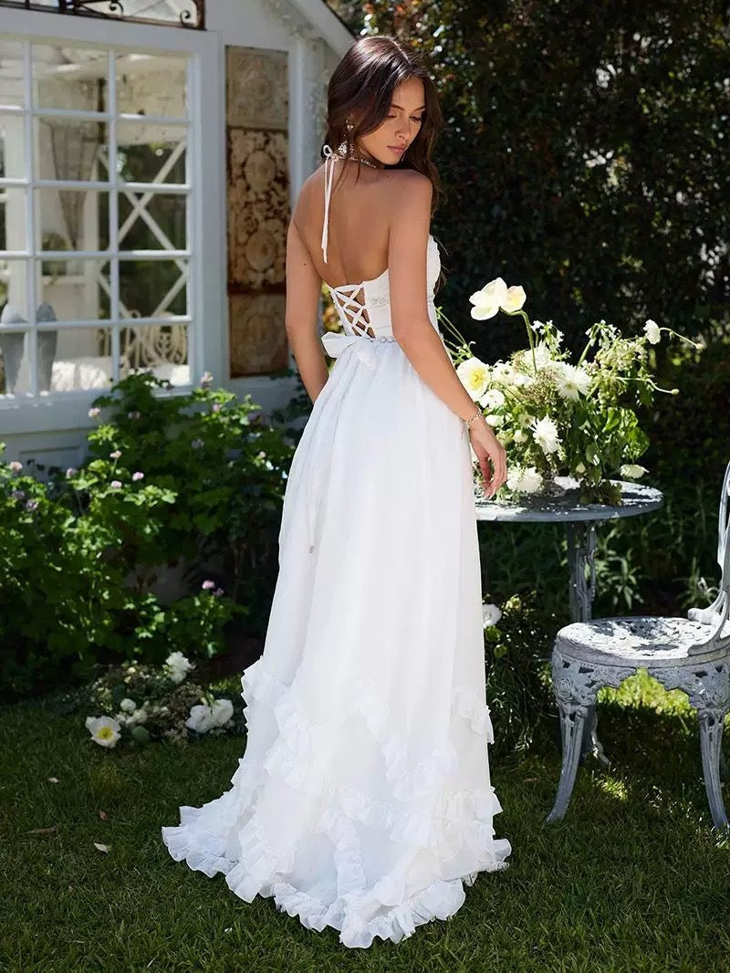 Robe dos nu Sweet Surrender – White Fantasy 