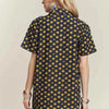 ADORA Floral Button-Up Mini Denim Dress