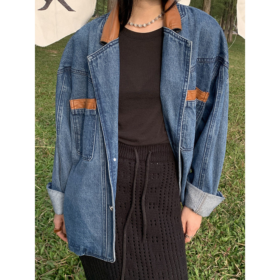 Casual  Stitching Denim Jacket