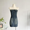 Robe mini bustier en jean Lila Edge Play