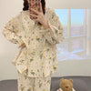 Pajama Sets Women Print Student Breathable Casual