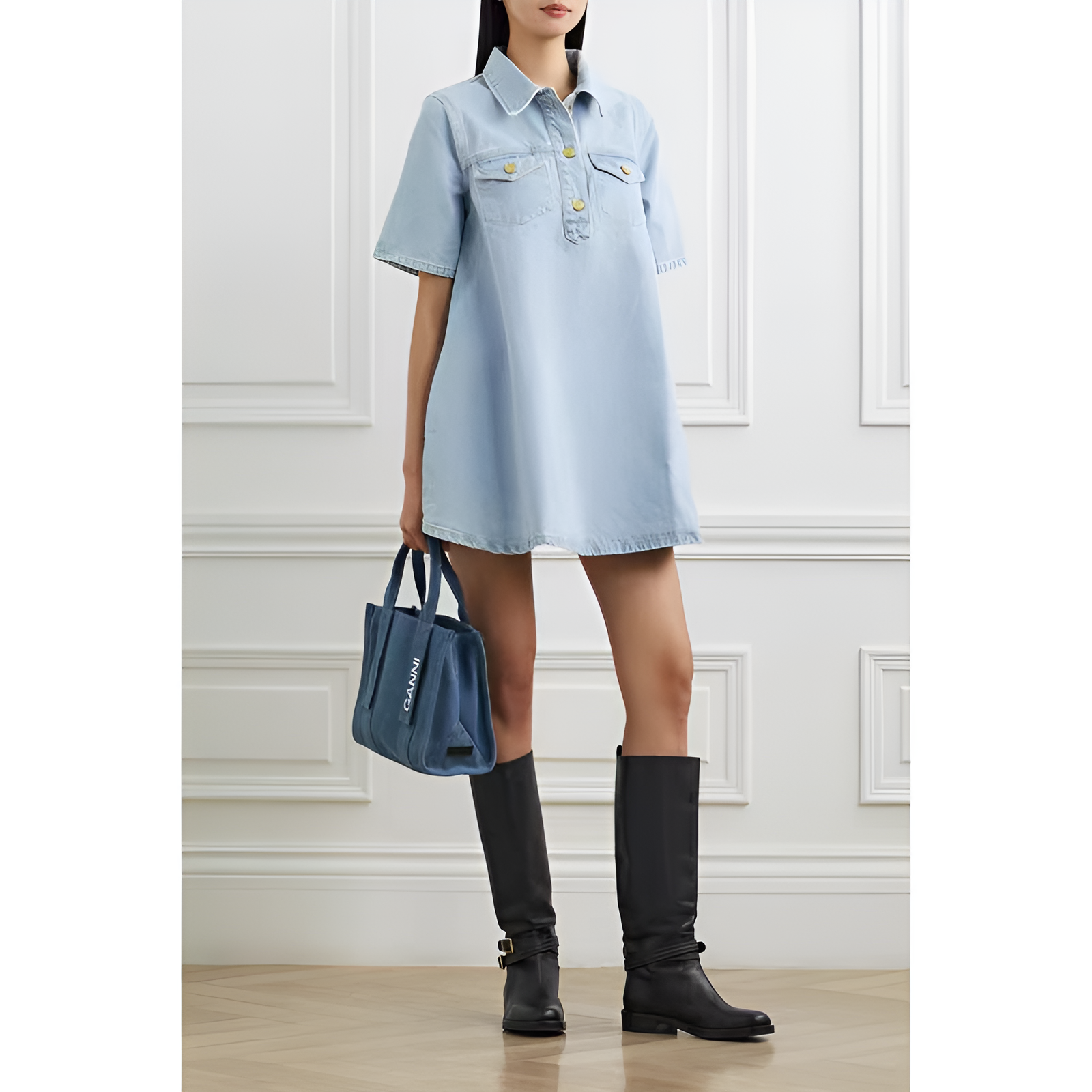 Blue Crush Washed Denim Minikleid