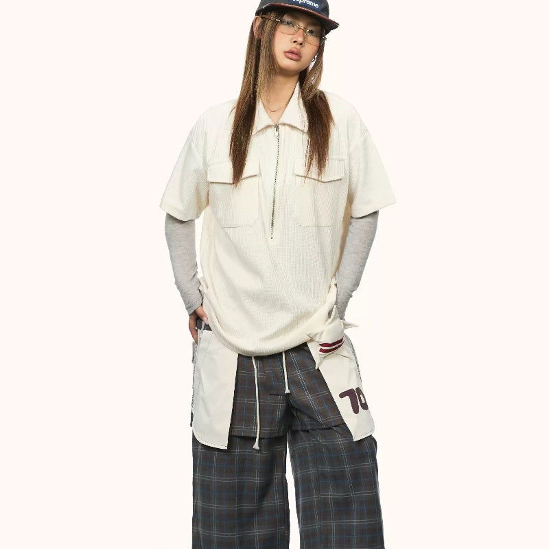 BreezeZip Freizeithemd mit halbem Reißverschluss