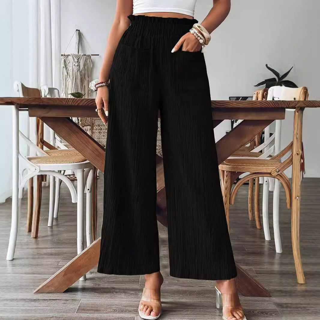Effortless Breeze Wide-Leg Crinkle Pants