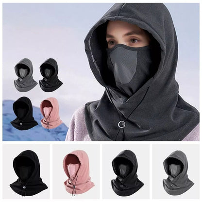 Winter Thermal Fleece Scarf & Ski Face Mask – Windproof Neck Warmer Hood for Outdoor Sports