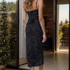 Cutout Slit Spaghetti Strap Denim Dress