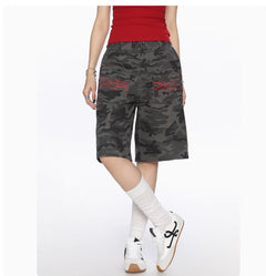 Graffiti Love Wide-Leg Cargo Shorts