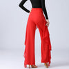 Bold Steps Ruffle Wide-Leg Chiffon Pants