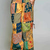 POL Printed Patchwork Wide Leg Pants with Adjustable Side Drawstring
