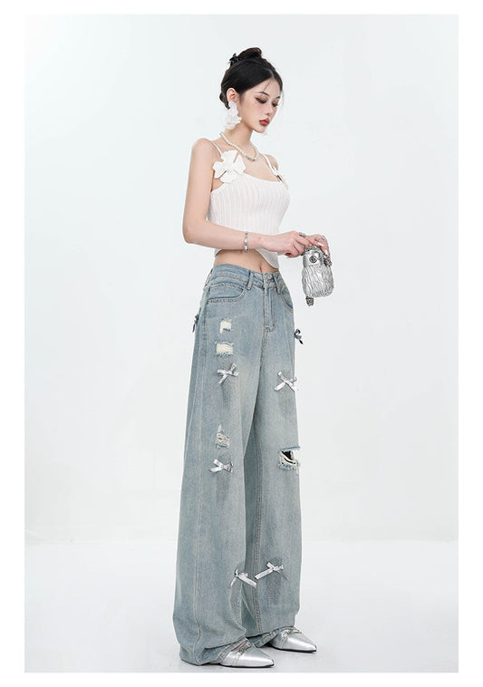 Nova Metallic Denim Trousers