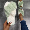 Fluff Me Up Cross-Strap Slides