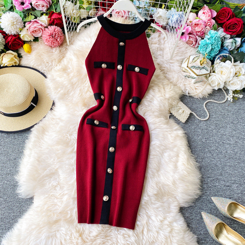 Robe moulante en maille à épaules dénudées Aurelia