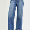 RISEN Elastic Band High Rise Cropped Wide Jeans