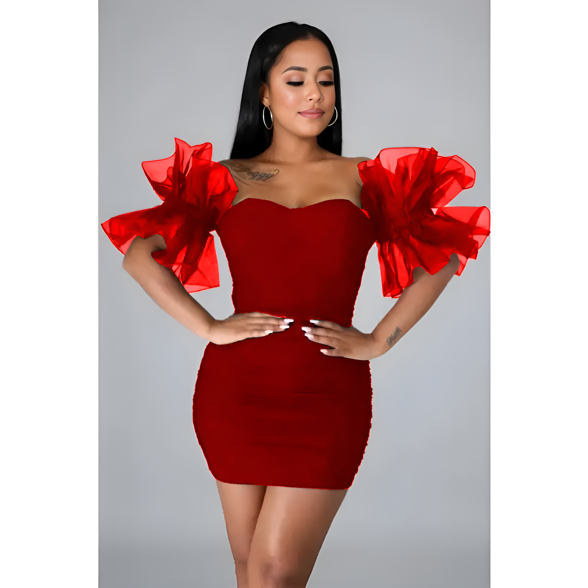 Mini-robe à épaules dénudées Risque Reverie 