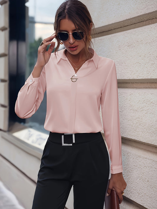 Boardroom Bliss Satin-Feel Blouse